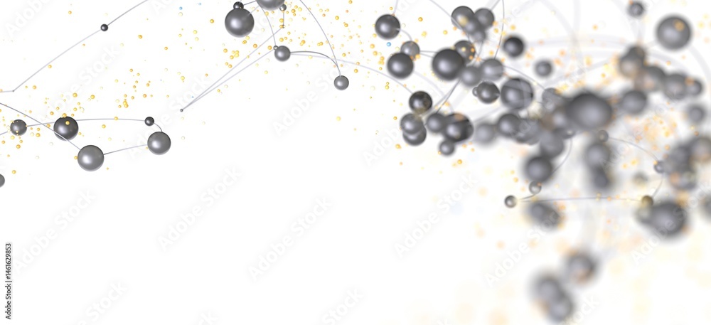 Abstract image of connected spheres, representing network, technology, or connection.