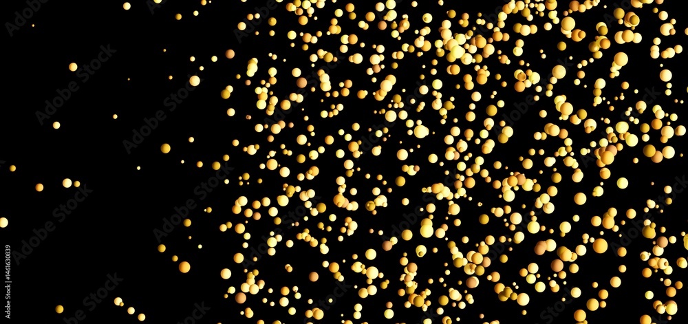 Abstract background of gold circles on black. Perfect for celebration, luxury, and festive designs.