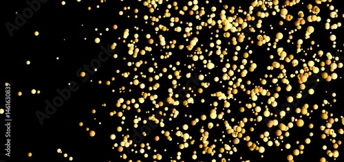 Obraz na płótnie Abstract background of gold circles on black. Perfect for celebration, luxury, and festive designs. w salonie