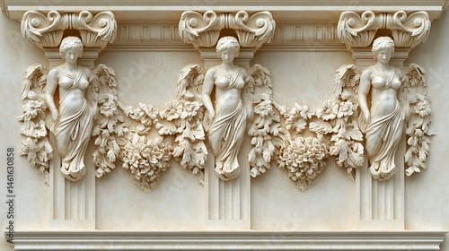 Ornate frieze with sculpted figures
