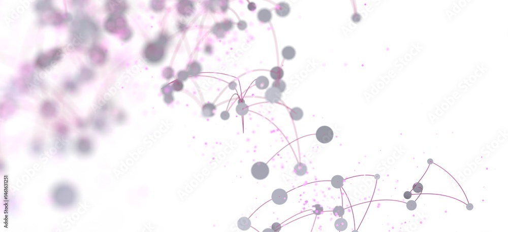 Pink and grey abstract network connections. Perfect for technology, science, or medical designs.