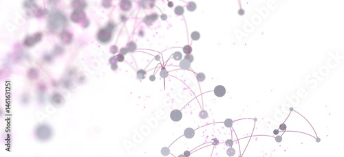 Obraz na płótnie Pink and grey abstract network connections. Perfect for technology, science, or medical designs. w salonie