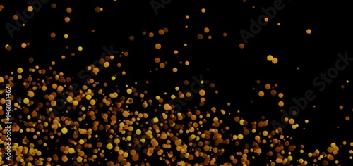 Obraz na płótnie Abstract gold bokeh lights on black. Perfect for festive designs. w salonie