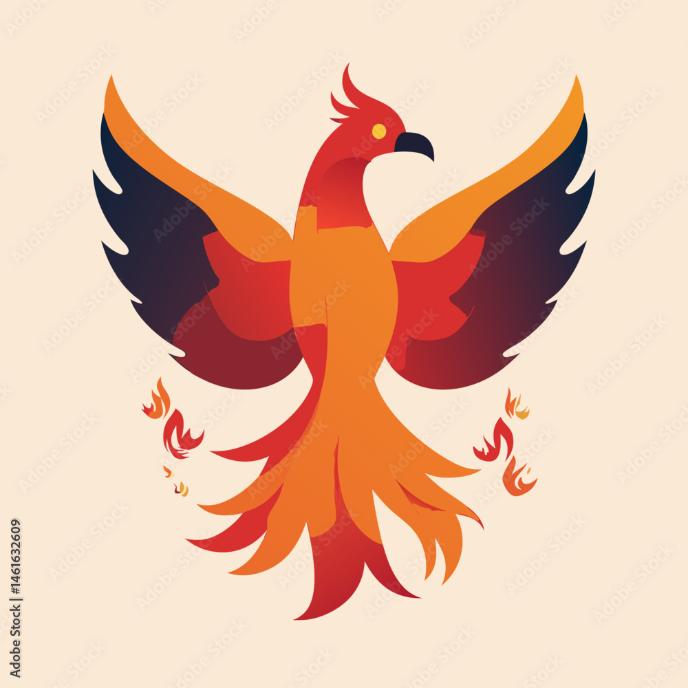 Fototapeta premium Fiery Phoenix Logos – Mythical Bird of Rebirth, Flame & Flight Symbol Designs