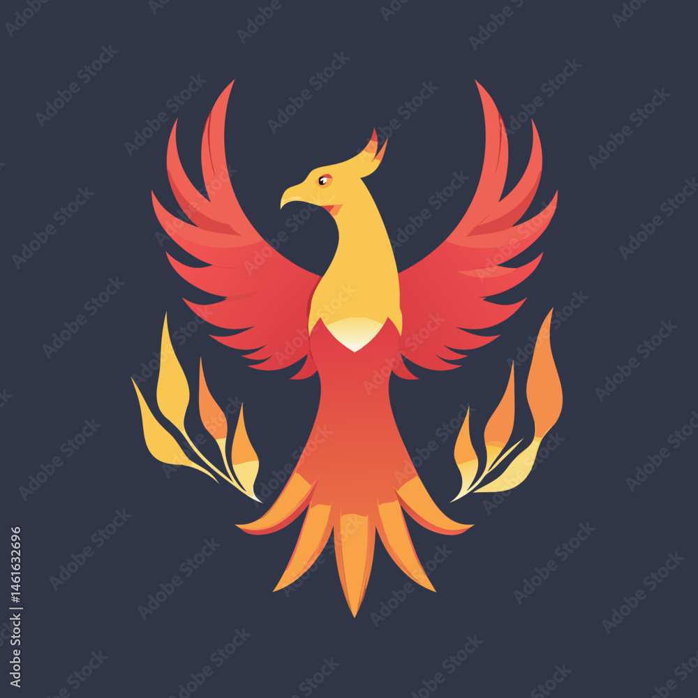 Fototapeta premium Fiery Phoenix Logos – Mythical Bird of Rebirth, Flame & Flight Symbol Designs