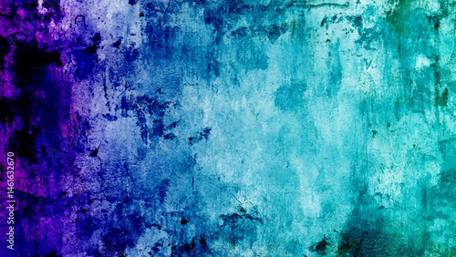 A close up of a grainy blue concrete studio wall. Blue textured plaster background with vignette effect for design projects Grungy abstract backdrop