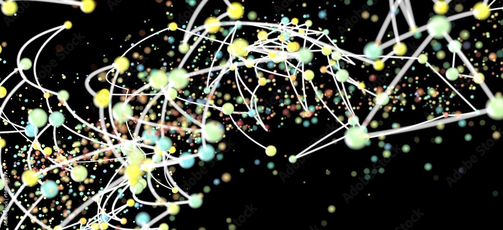 Fototapeta premium Vibrant stock photo of interconnected nodes and lines, ideal for network, technology, and connection concepts.