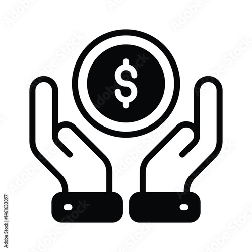 Ready to use glyph icon showing safe investment