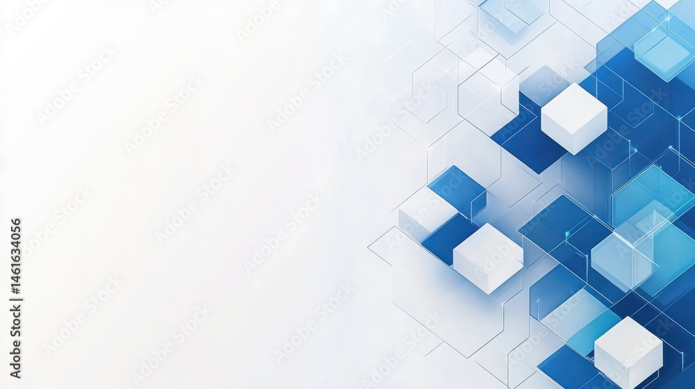 Fototapeta premium Ultra quality image of abstract blue cubes background for technology digital innovation and data visualization concept design.