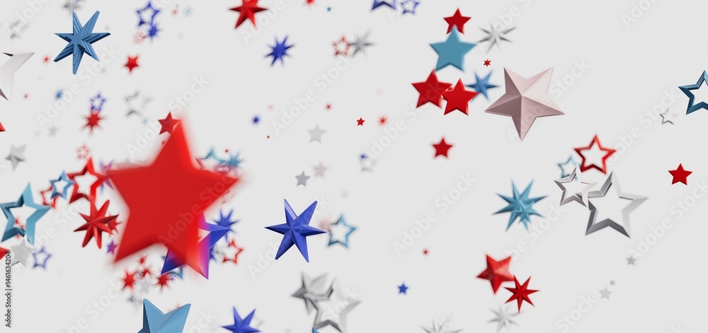 Festive background with red, white, and blue stars. Perfect for Independence Day celebrations. Festive background with red, white, and blue stars. Perfect for Independence Day celebrations.
