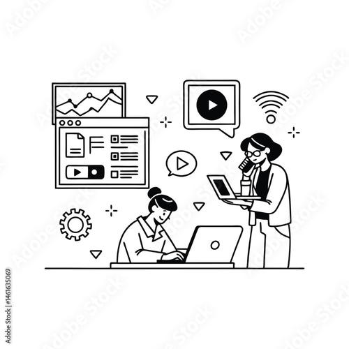 man and woman in the office