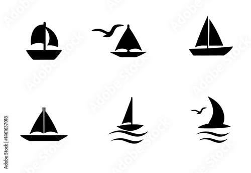 Premium Sailboat Silhouettes Collection – High-Quality Nautical Icons for Marine-Themed Designs and Projects