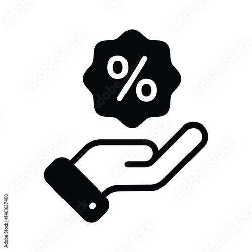 A captivating glyph style icon of discount offer