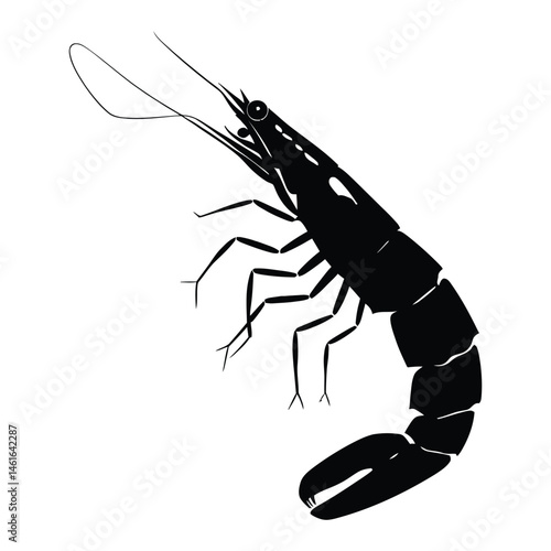 Shrimp minimalist silhouette design vector art