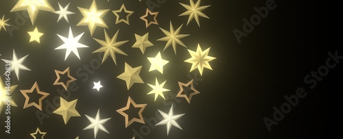 Twinkling Christmas Trail: Exquisite 3D Illustration of Falling Festive Starry Traces