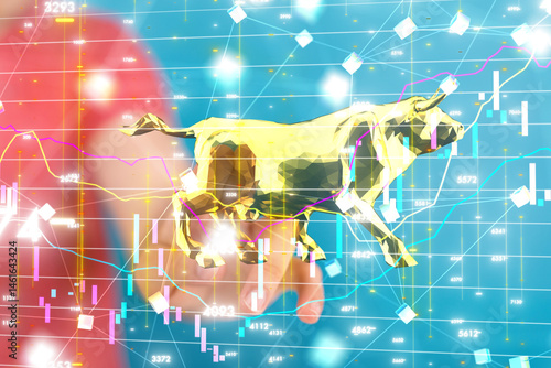 Obraz na płótnie stock market graph business digital w salonie
