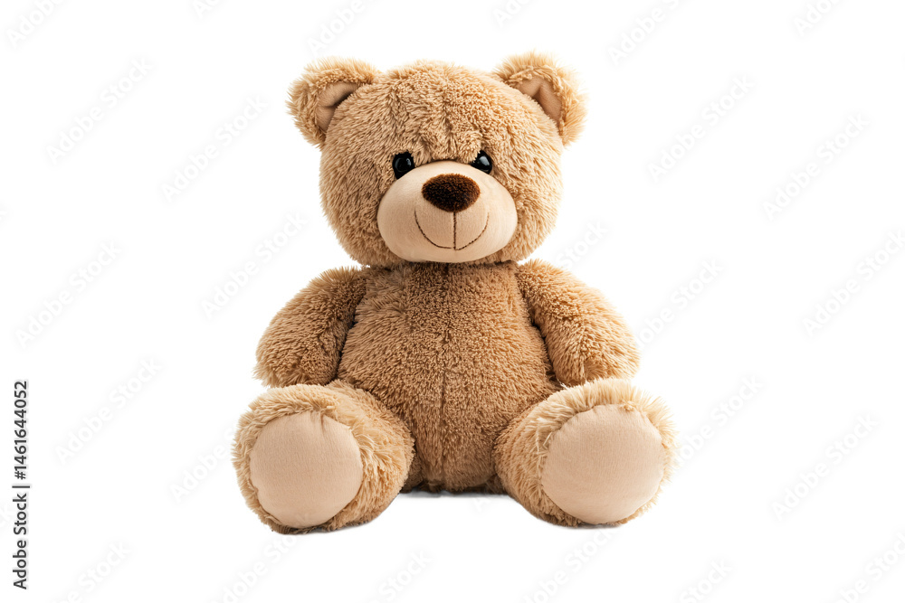 Adorable Brown Teddy Bear Plush Toy Sitting on White Background Perfect for Kids Adorable Brown Teddy Bear Plush Toy Sitting on White Background Perfect for Kids