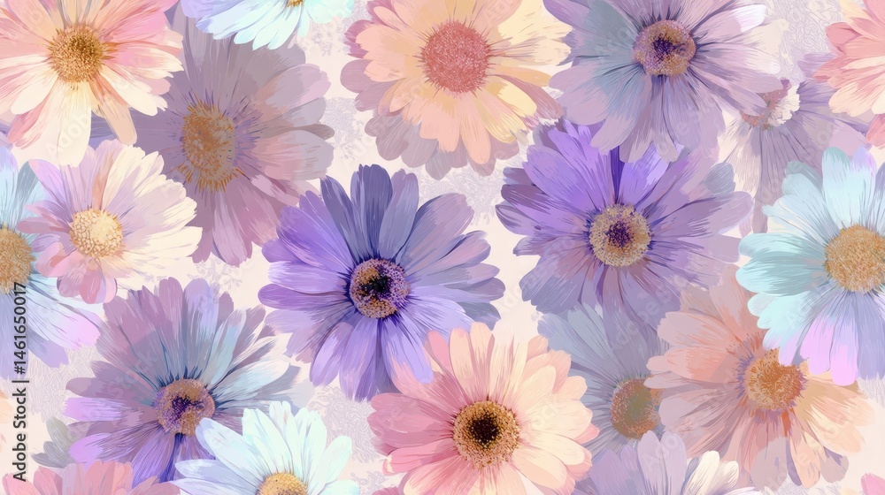 Fototapeta premium Soft Pastel Flower Pattern