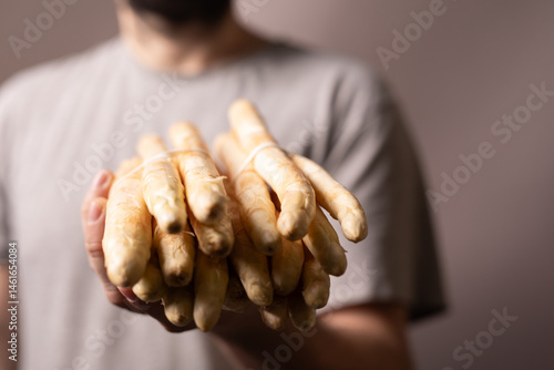 Close-up of a person's hand...