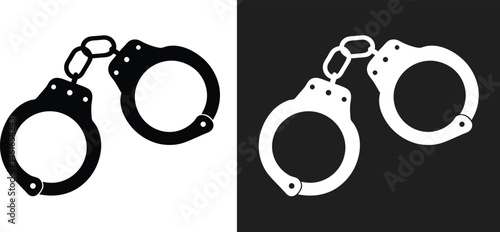 handcuff silhouette, handcuff vector art, handcuff icon vector illustration