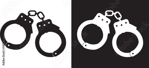 handcuff silhouette, handcuff vector art, handcuff icon vector illustration
