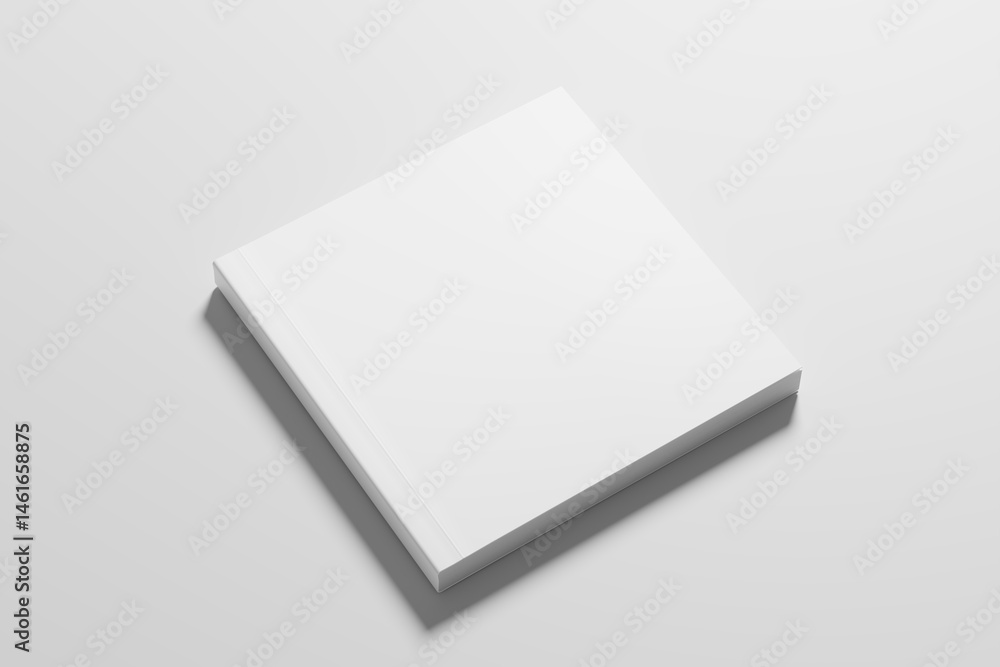 Square Softcover Book 3D Rendering White Blank Mockup Square Softcover Book 3D Rendering White Blank Mockup
