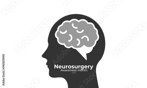 Neurosurgery awareness month. background, banner, card, poster, template. Vector illustration.