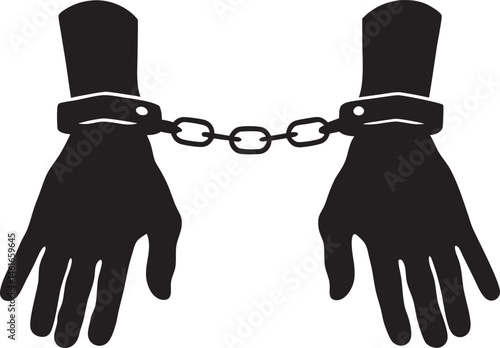handcuff silhouette, handcuff vector art, handcuff icon vector illustration