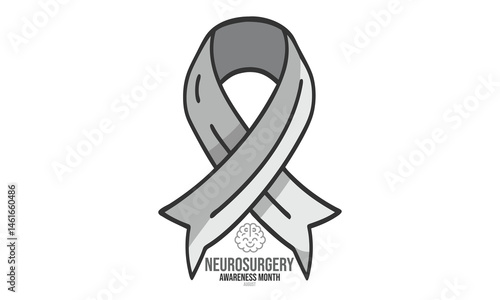 Neurosurgery awareness month. background, banner, card, poster, template. Vector illustration.