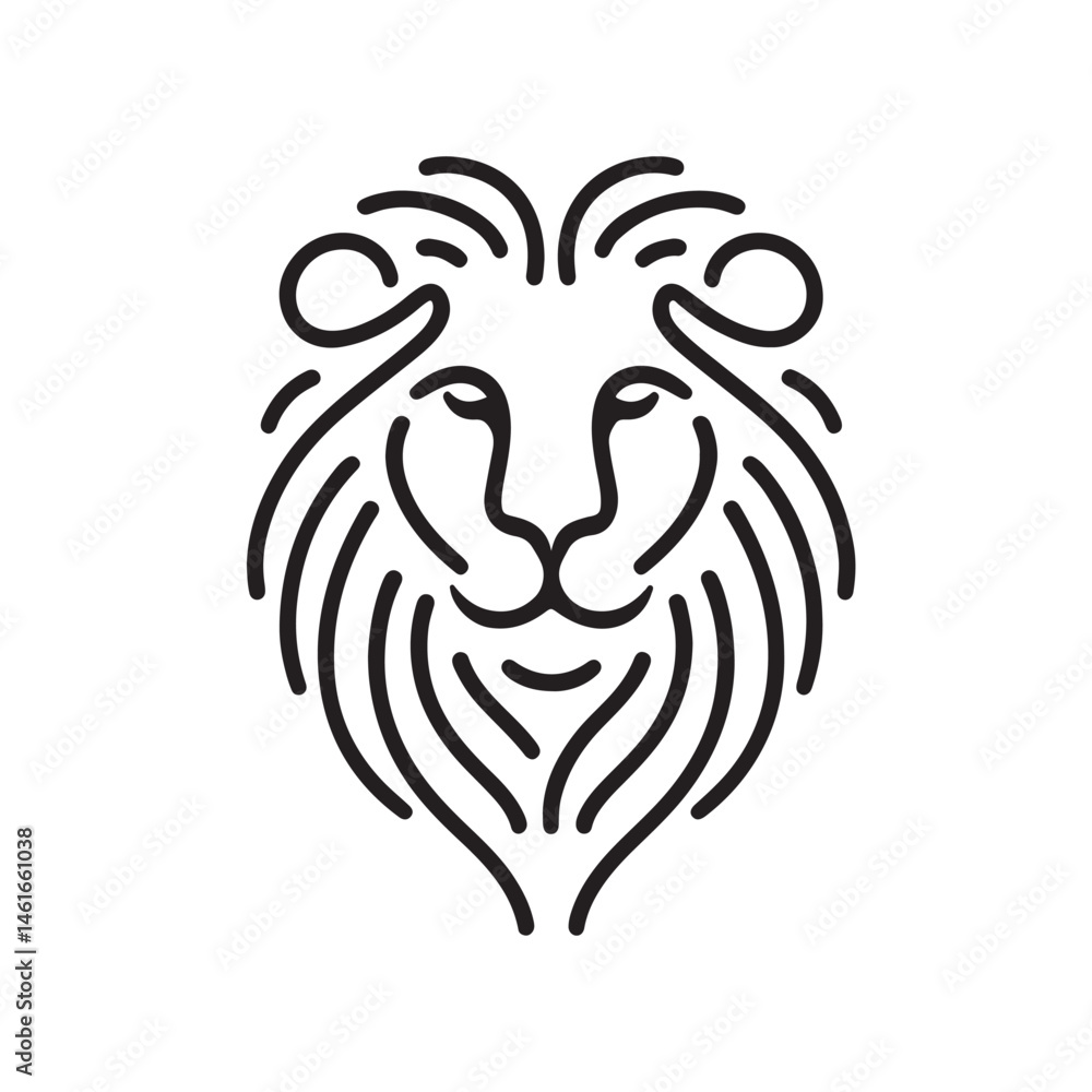 Fototapeta premium Bold Lion Head Artwork Angry Lion Head Clipart Heraldic Lion Head BadgeStrong Lion Head BrandingAbstract Lion Head Vector