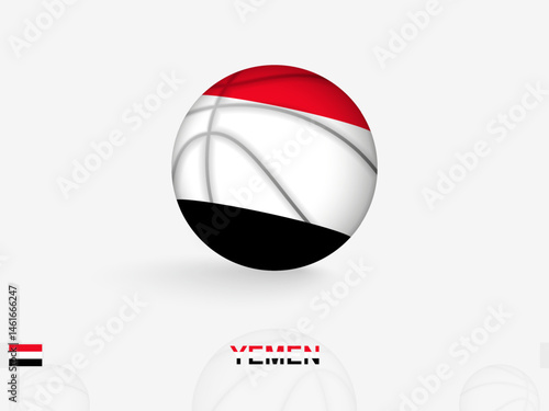 Yemen Basketball Concept with National Flag Design.