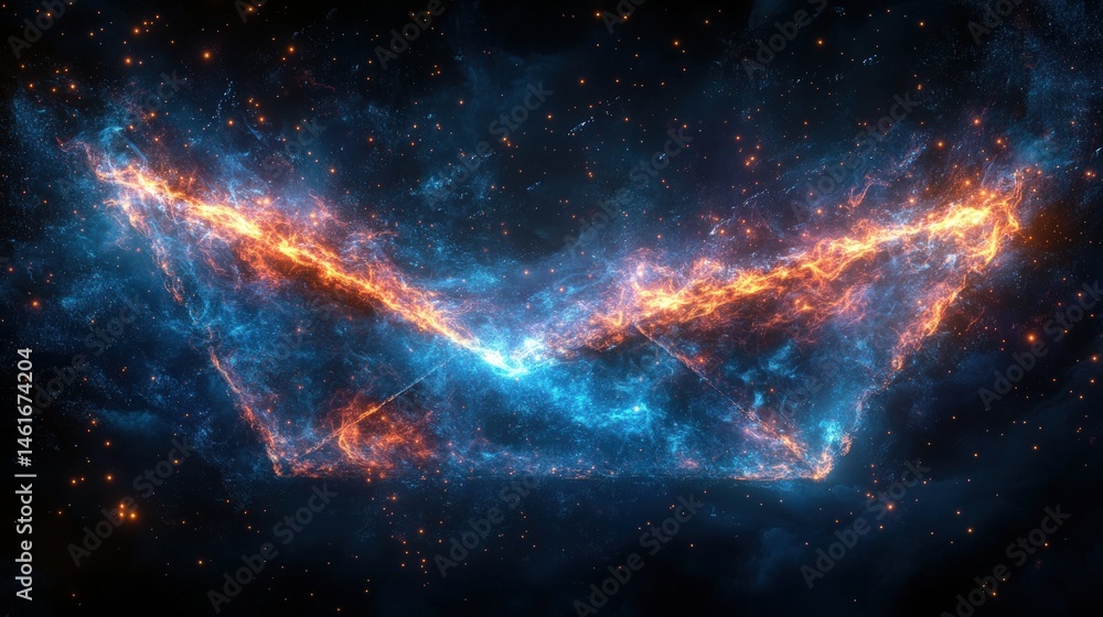 Abstract cosmic nebula, fiery energy Abstract cosmic nebula, fiery energy