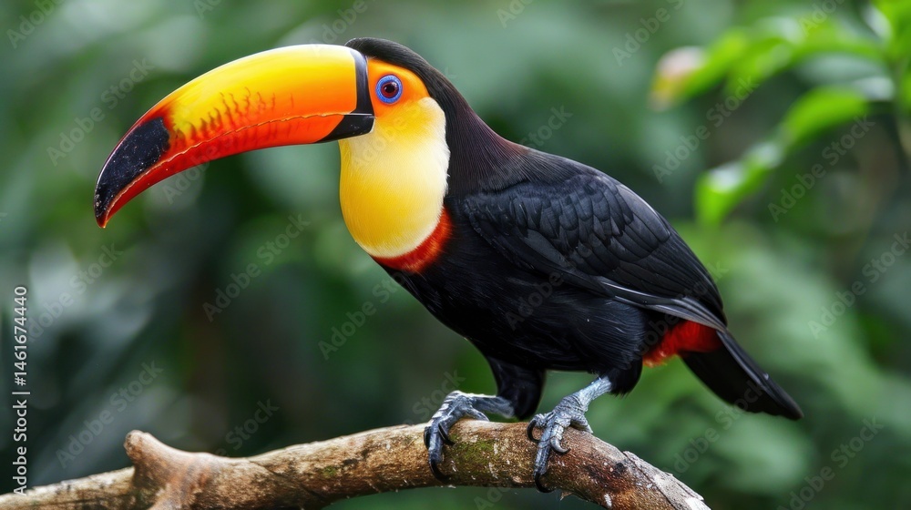 Fototapeta premium A toucan perched on a branch.