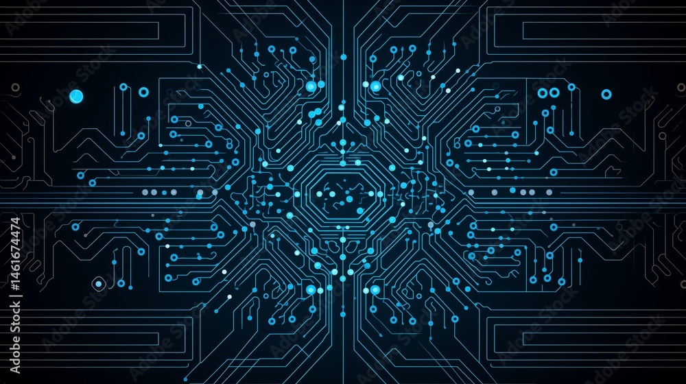 Blue neural circuit pattern vector with AI label icon Blue neural circuit pattern vector with AI label icon