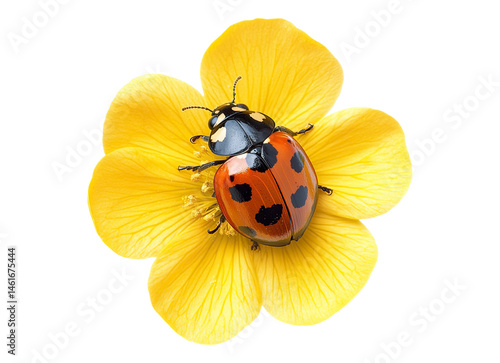 ladybug yellow flower