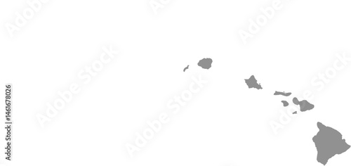 Hawaii vector map with county boundaries (Albers equal area conic projection, PPT-compatible & fully editable)