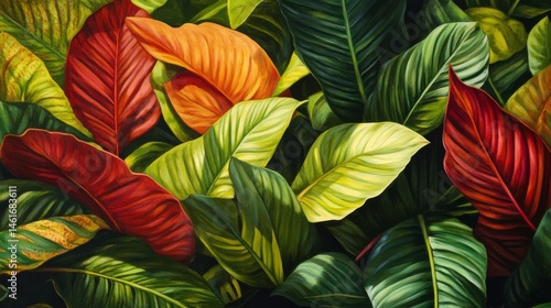 Wallpaper Mural Vibrant leaves showcasing diverse colors and patterns. Torontodigital.ca