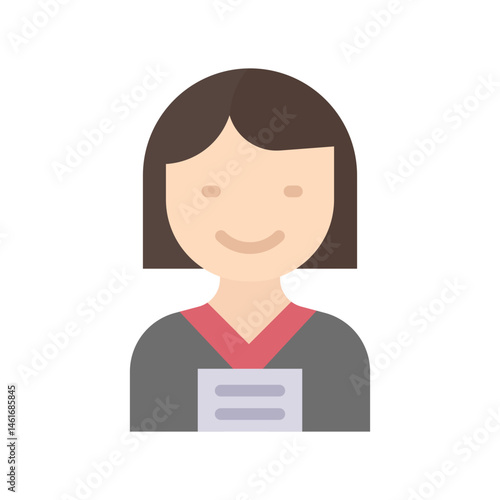 Female Presenter I icon vector image. Suitable for mobile apps, web apps and print media.