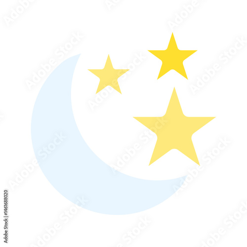 Moon and Stars icon vector image. Suitable for mobile apps, web apps and print media.