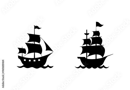 Premium Minimalist Sailboat Icon Collection – High-Quality Nautical Graphics for Marine-Themed Designs and Creative Projects