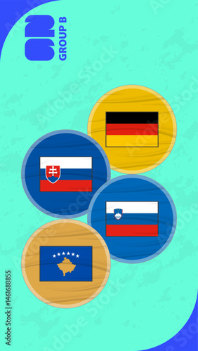 European football qualifiers Group B Flags in Circular Style Free Download European football qualifiers Group B Flags in Circular Style - GFXLoad
