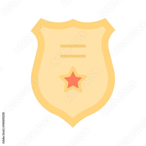 Police Badge II icon vector image. Suitable for mobile apps, web apps and print media.