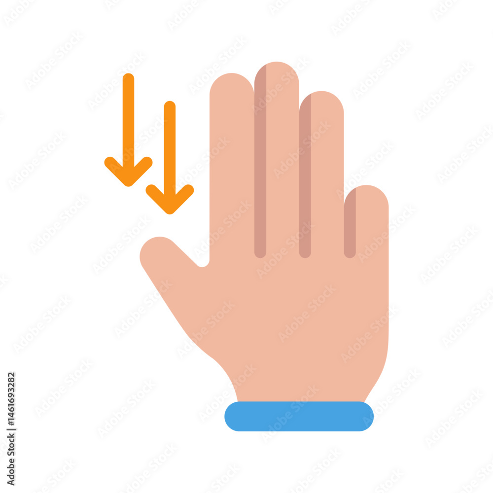 Three Fingers Down icon vector image. Suitable for mobile apps, web apps and print media. Three Fingers Down icon vector image. Suitable for mobile apps, web apps and print media.