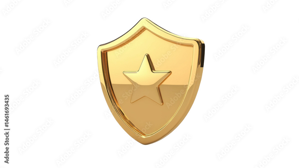 3D Gold New Badge Icon for Achievement, Recognition, and Awards Isolated on White Background 3D Gold New Badge Icon for Achievement, Recognition, and Awards Isolated on White Background