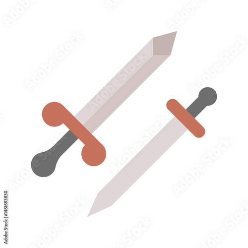 Two Swords icon vector image. Suitable for mobile apps, web apps and print media.