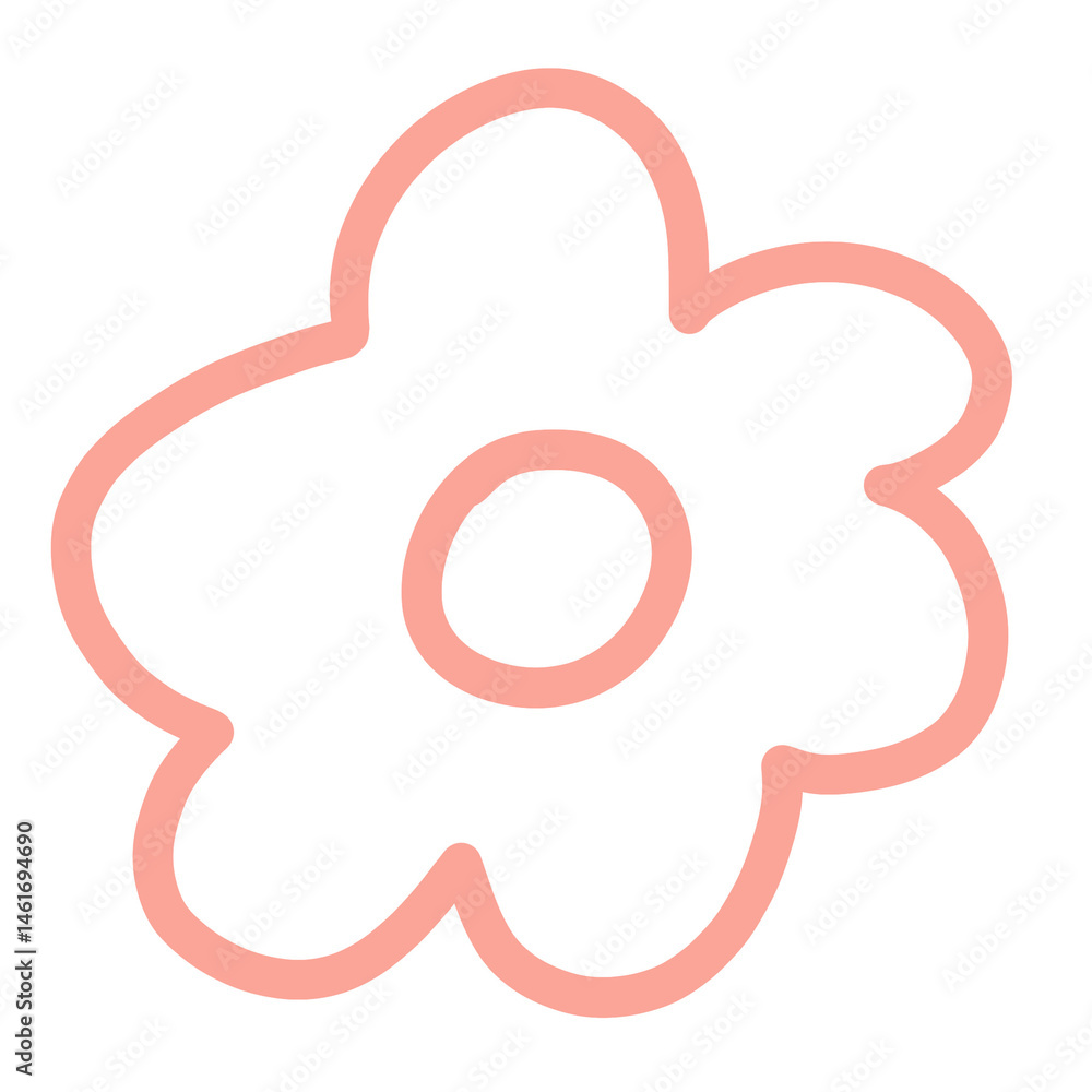 pink flower outline doodle for decoration icon pink flower outline doodle for decoration icon