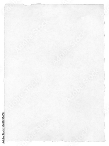 Sheet of torn paper with detailed ripped edges and carefully isolated on transparent background.