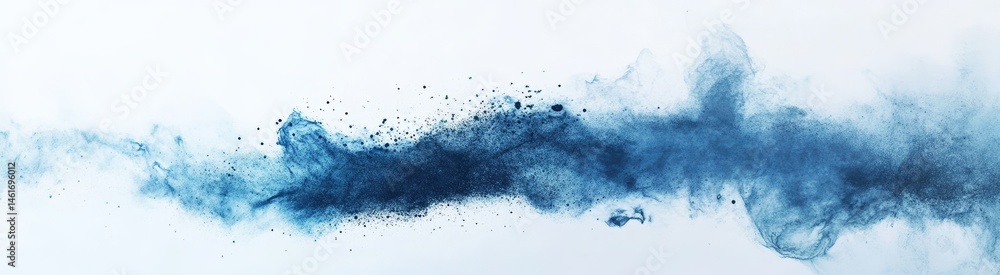 Fototapeta premium Abstract blue ink splatter on white background