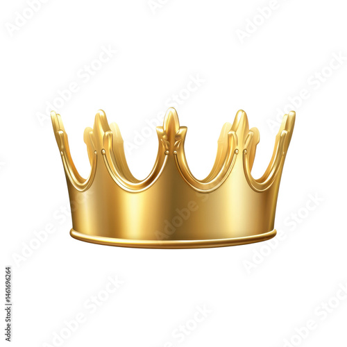 A golden crown on black on transparent background