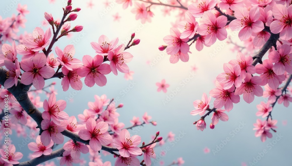 Intricate sakura branch pattern, stylized, vibrant hues , pink, texture Intricate sakura branch pattern, stylized, vibrant hues , pink, texture